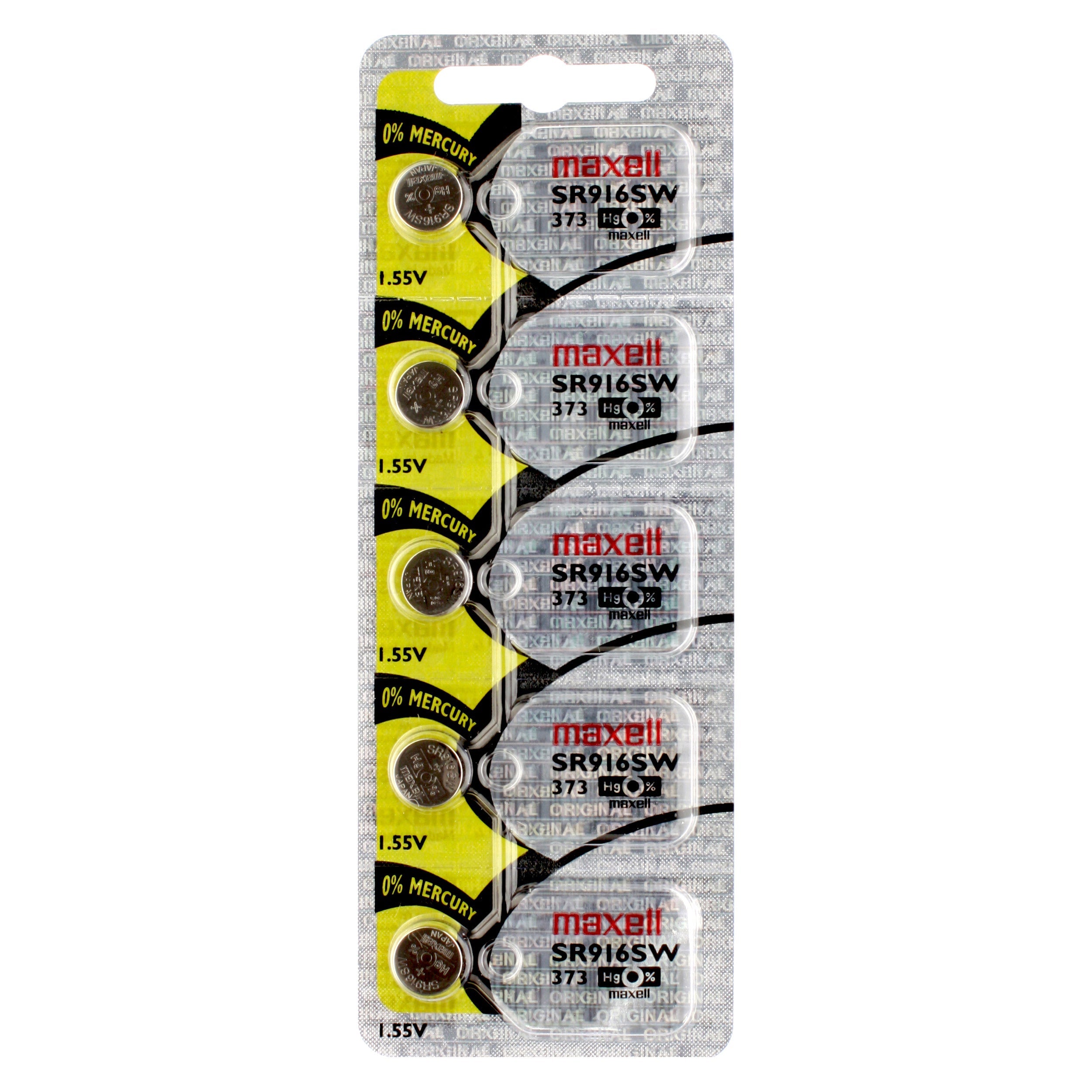 Maxell 373 (SR916SW) Battery, Pk/5