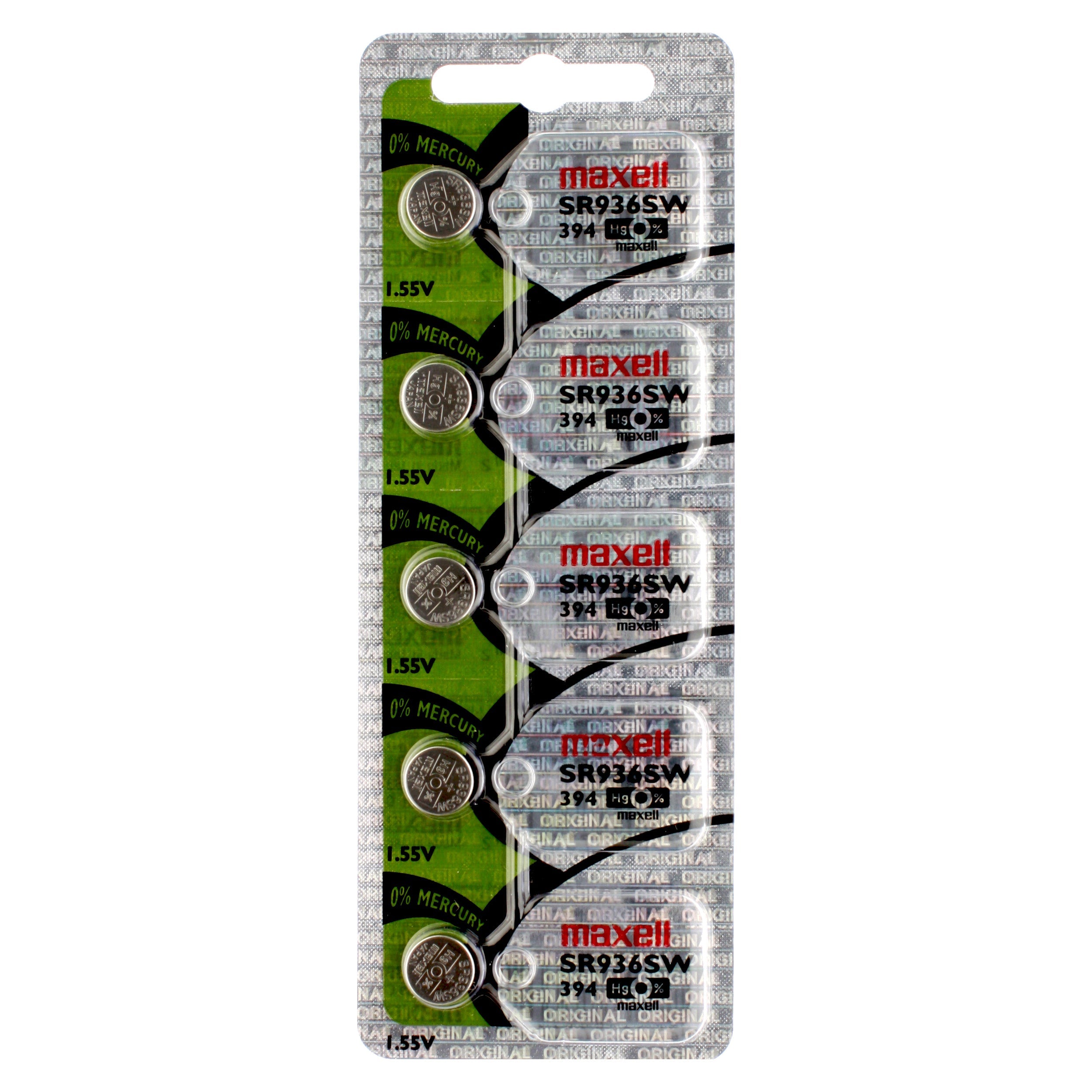 Maxell 394 (SR936W) Battery, Pk/5