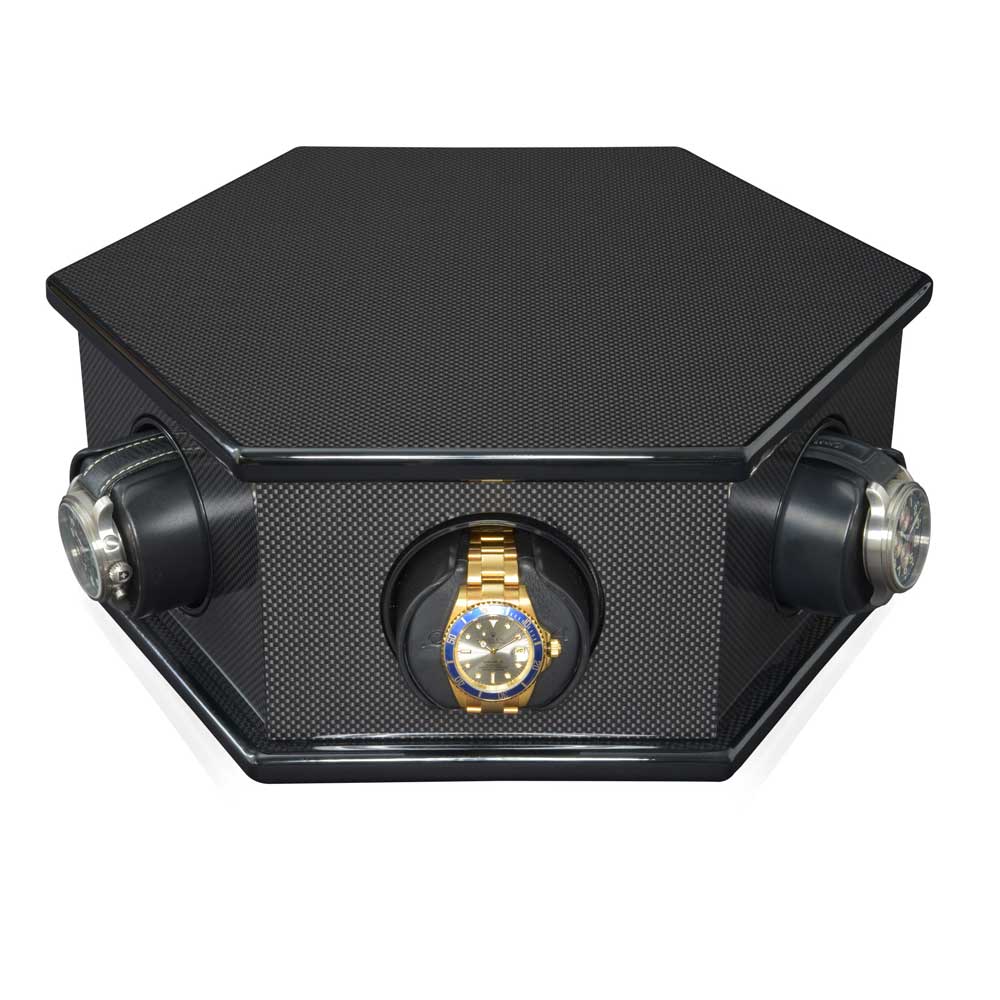 Orbita Carolo Self-Programming 6-Watch Winder in Carbon Fiber