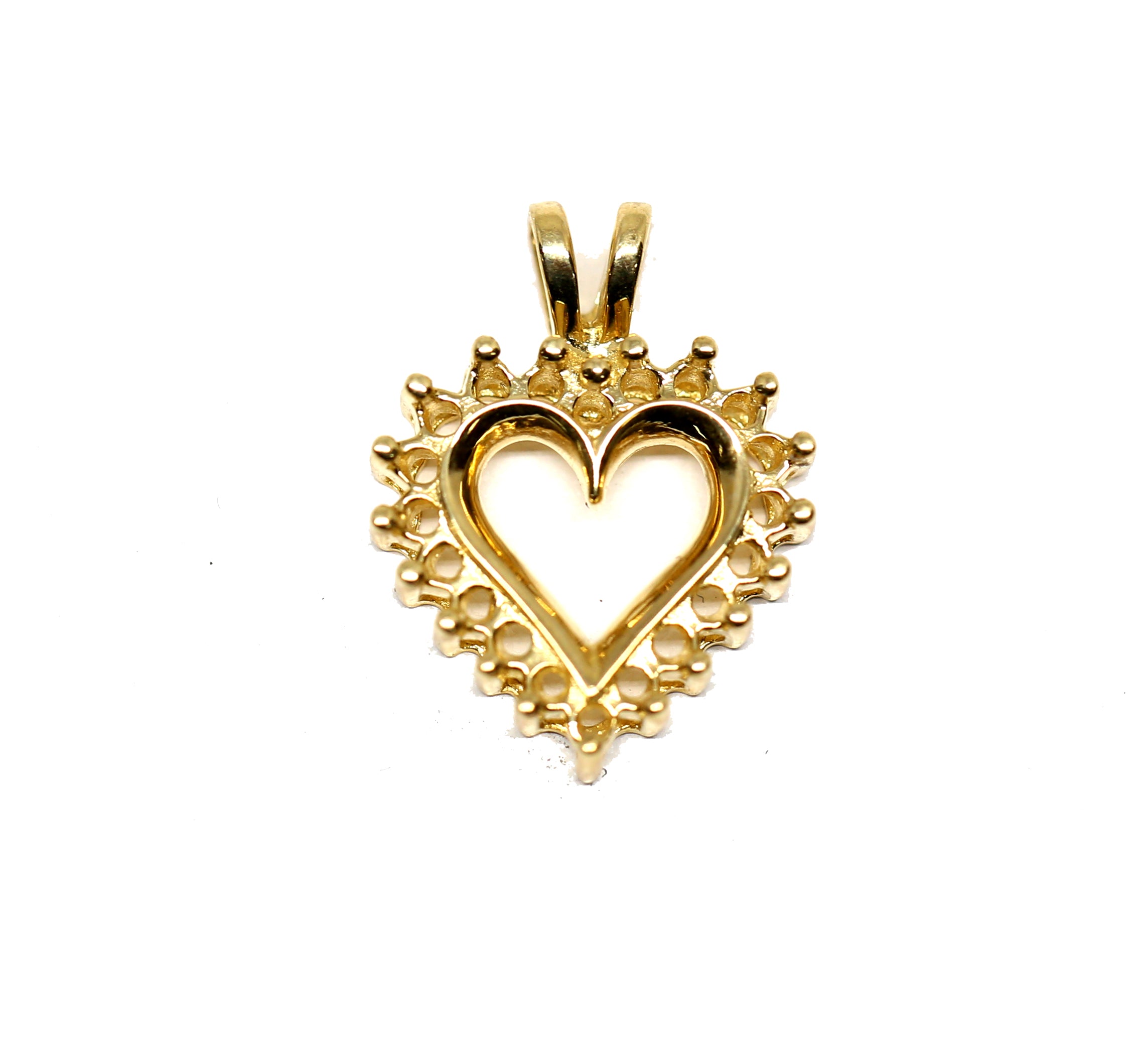 Halo-Style Heart Pendant in 14k Yellow Gold