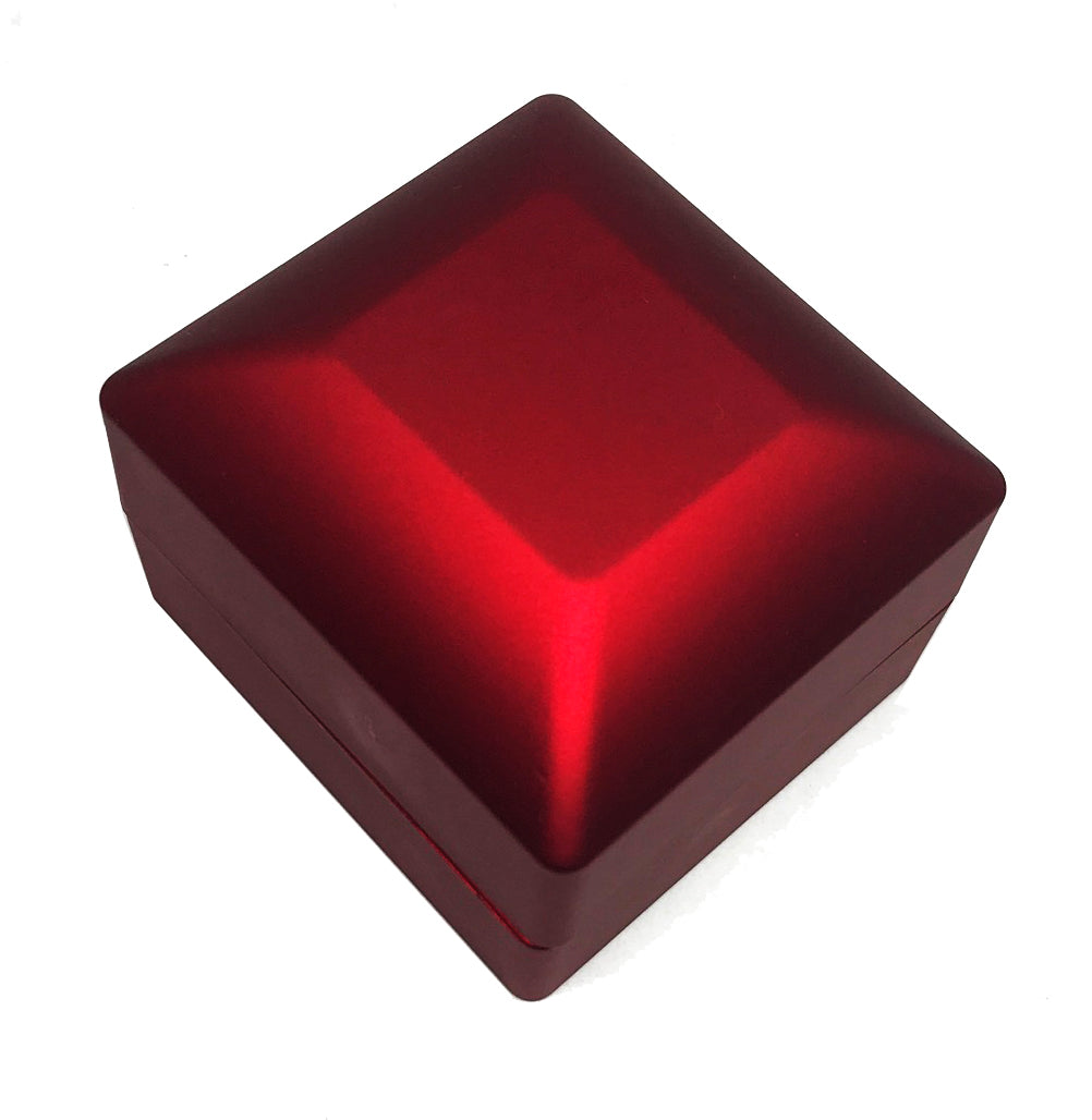 "Lumina Moderna" Ring Slot Box in Shimmering Ruby