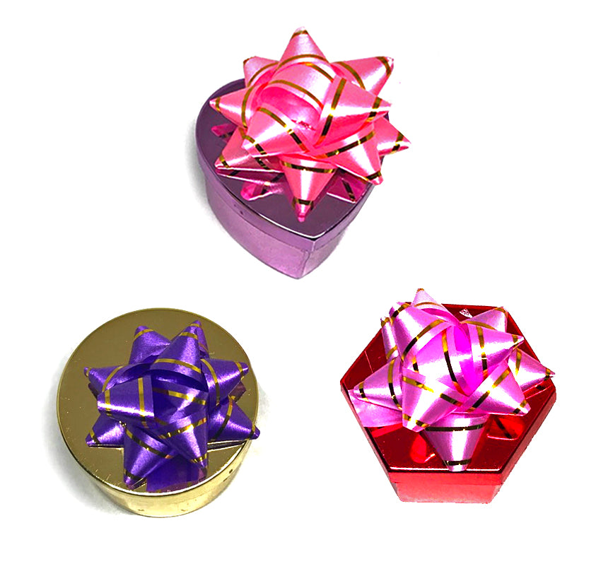 Ribbon Collection Metallic Ring Slot Box in Various Shapes & Colors