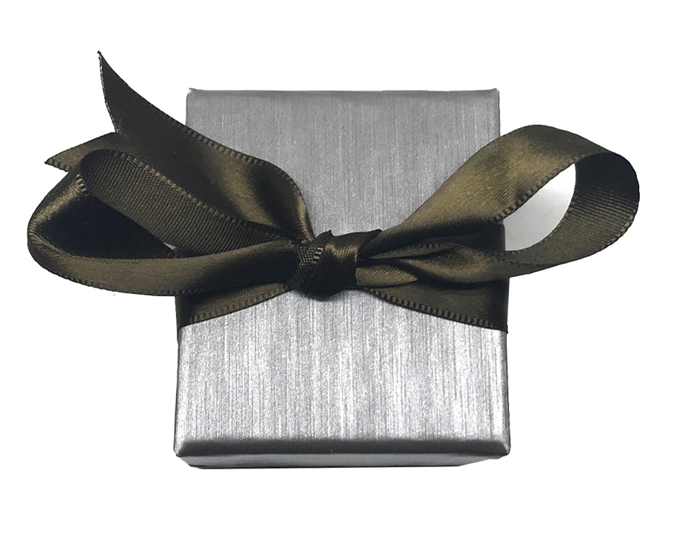 Ribbon Collection Ring Slot Box in Silver & Olive