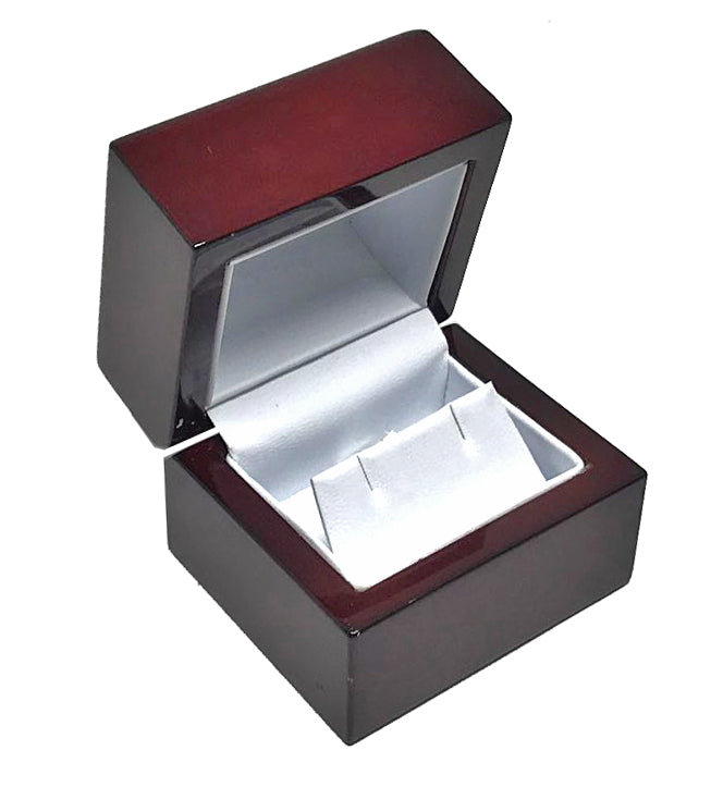 "Kyoto" Stud Earring or Pendant Box in Mahogany & Pearl