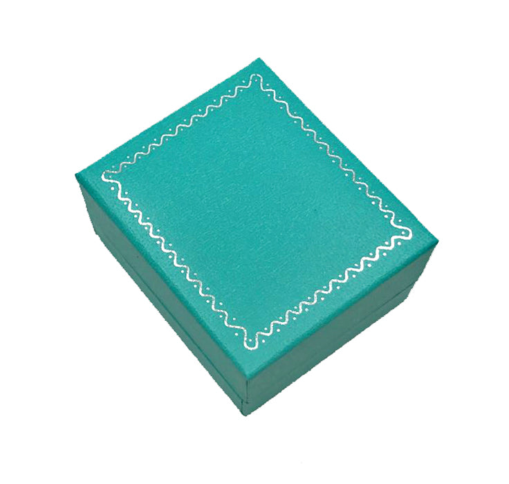 "Manhattan" Stud Earring or Pendant Box in Turquoise w/Silver Trim