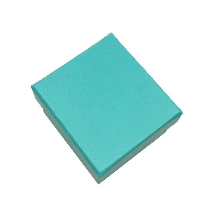 "Manhattan" Ring Slot Box in Turquoise w/Silver Trim