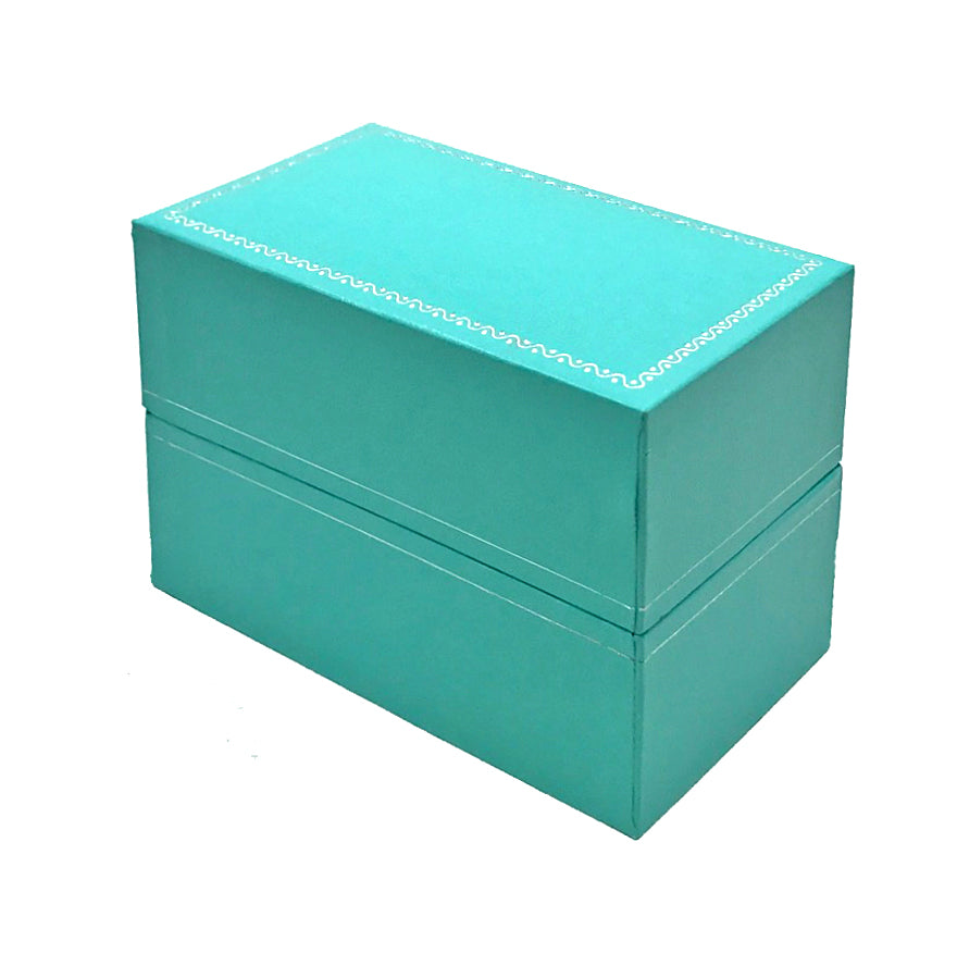 "Manhattan" Bangle Box in Turquoise w/Silver Trim