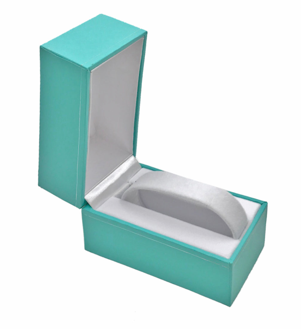 "Manhattan" Bangle Box in Turquoise w/Silver Trim