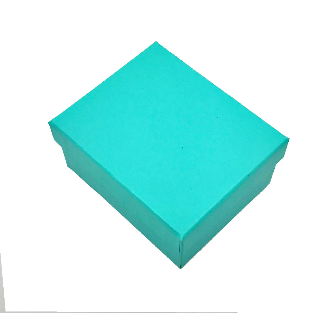 "Manhattan" Drop Earring or Pendant Box in Turquoise w/Silver Trim