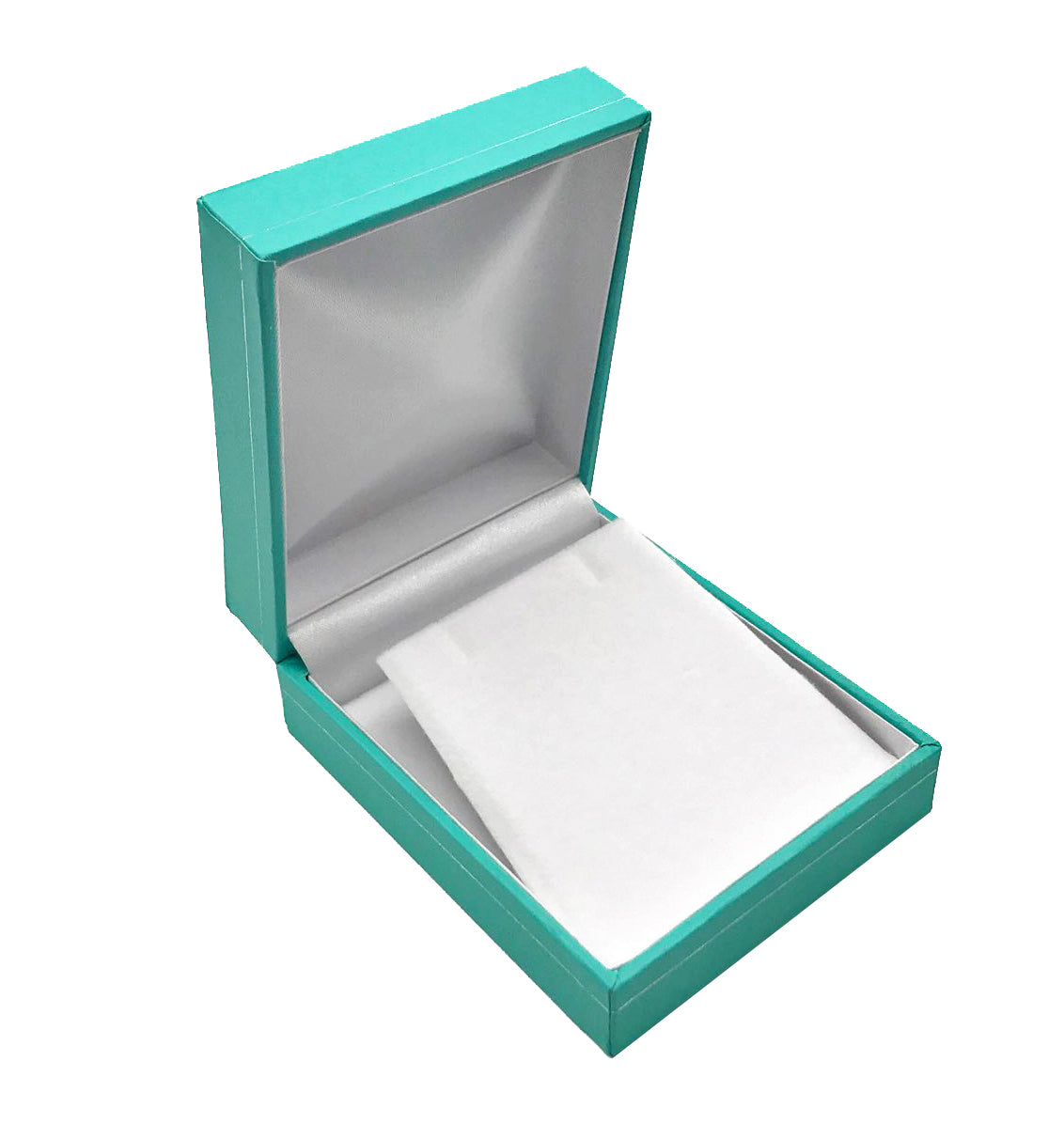 "Manhattan" Drop Earring or Pendant Box in Turquoise w/Silver Trim