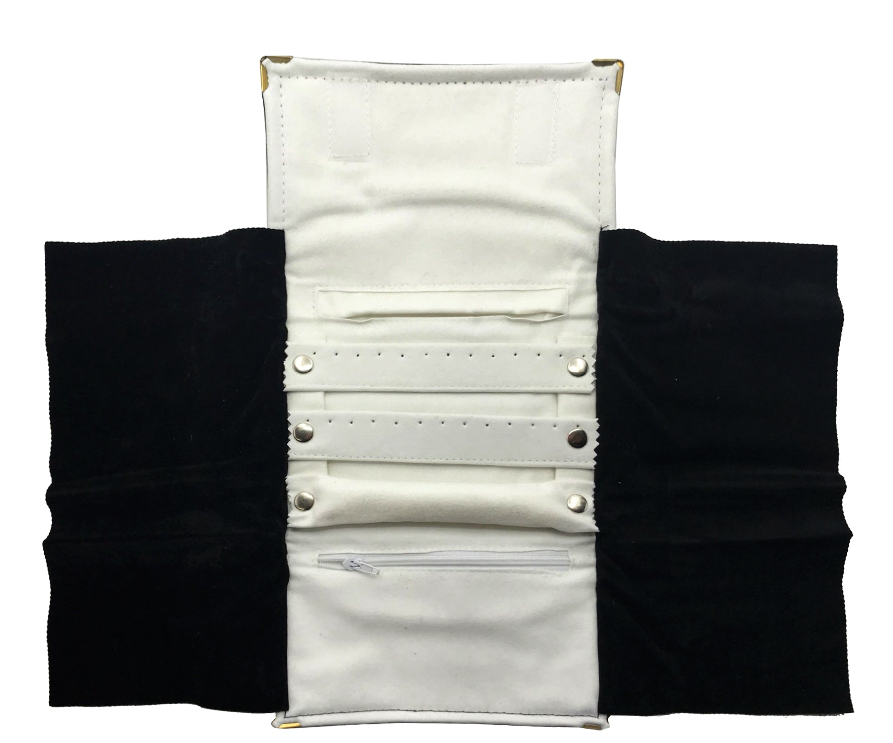 Combination Jewelry Rolls in Black Velour, 4.5 x 6.5 in.