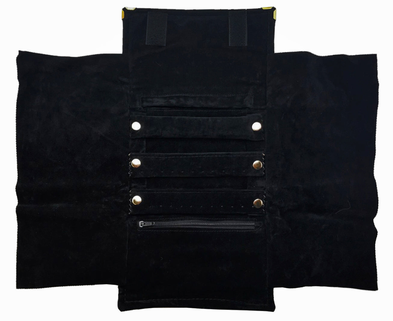 Combination Jewelry Rolls in Black Velour, 4.5 x 6.5 in.