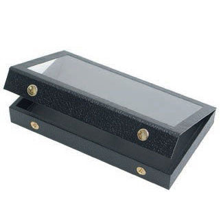 Glass-Top Utility Trays in Onyx, 14.75" L x 8.25" W