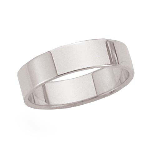 14k White Gold Flat Band 5 mm