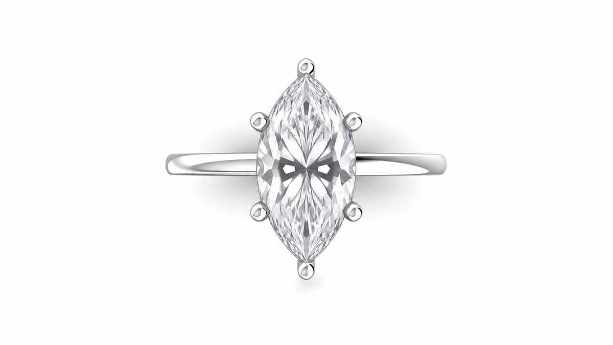 Marquise-Cut Lab Diamond Solitaire Ring — IGI Certified