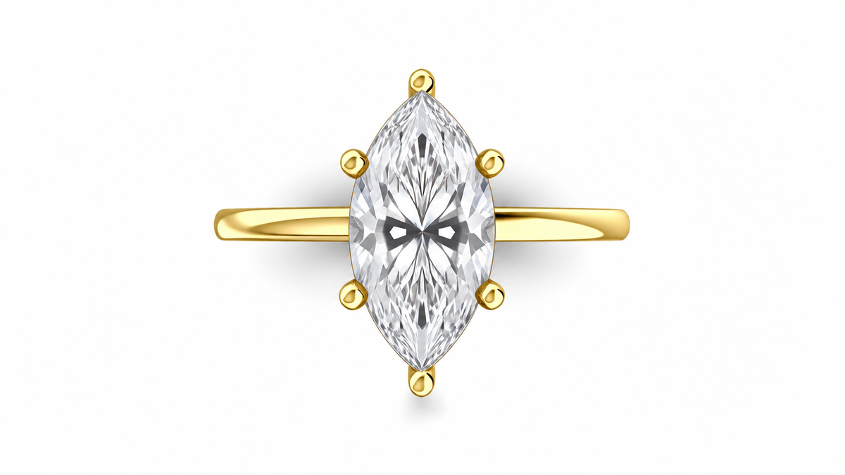 Marquise-Cut Lab Diamond Solitaire Ring — IGI Certified