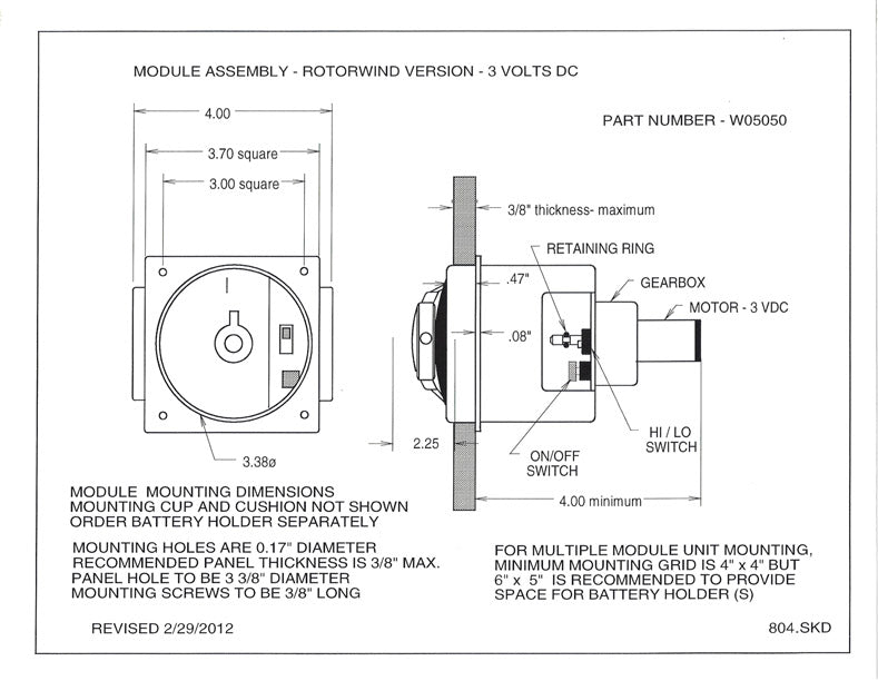 Orbita DIY Single 3 V Rotorwind&reg; Watch Winder Module