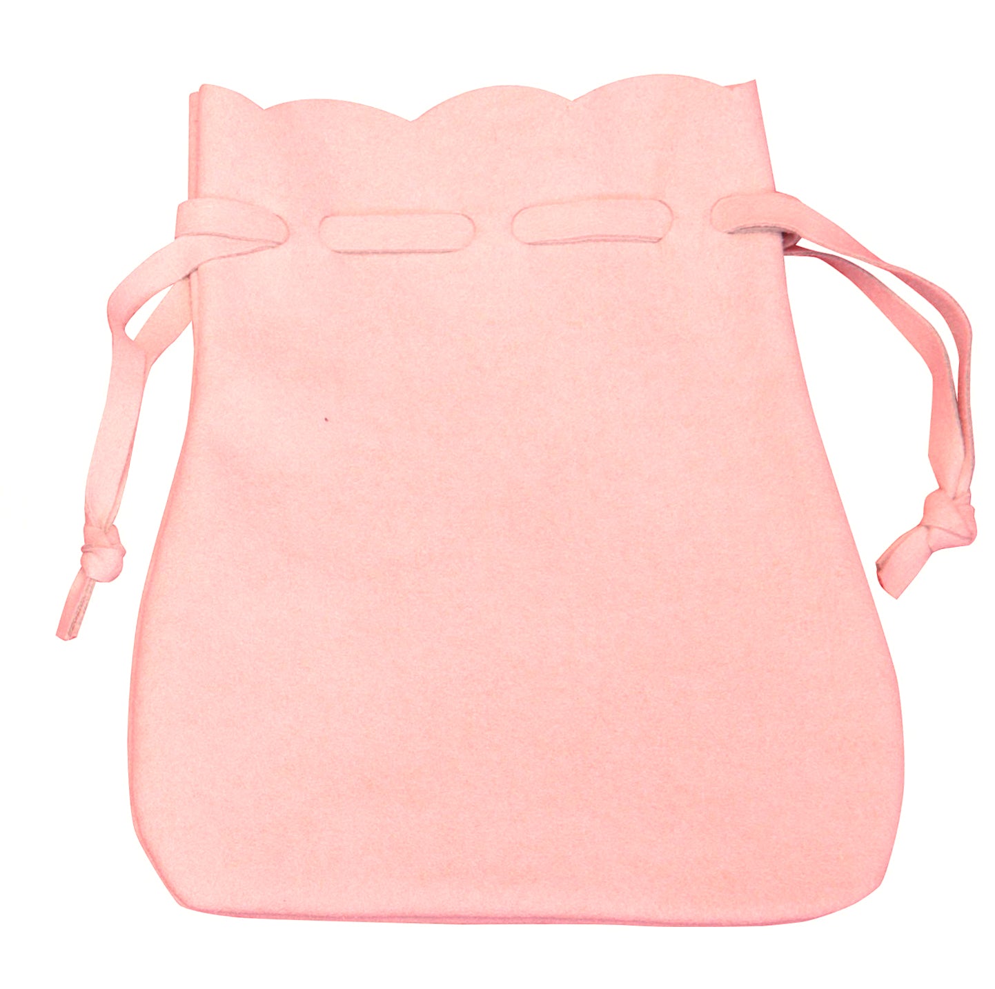 Peach Pink Microsuede Drawstring Pouches