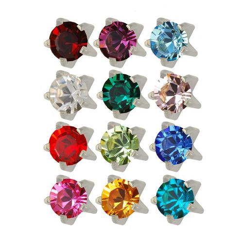 Birthstone Tiffany Set Ear Piercing Studs Sterilized Studex Assorted Dozen