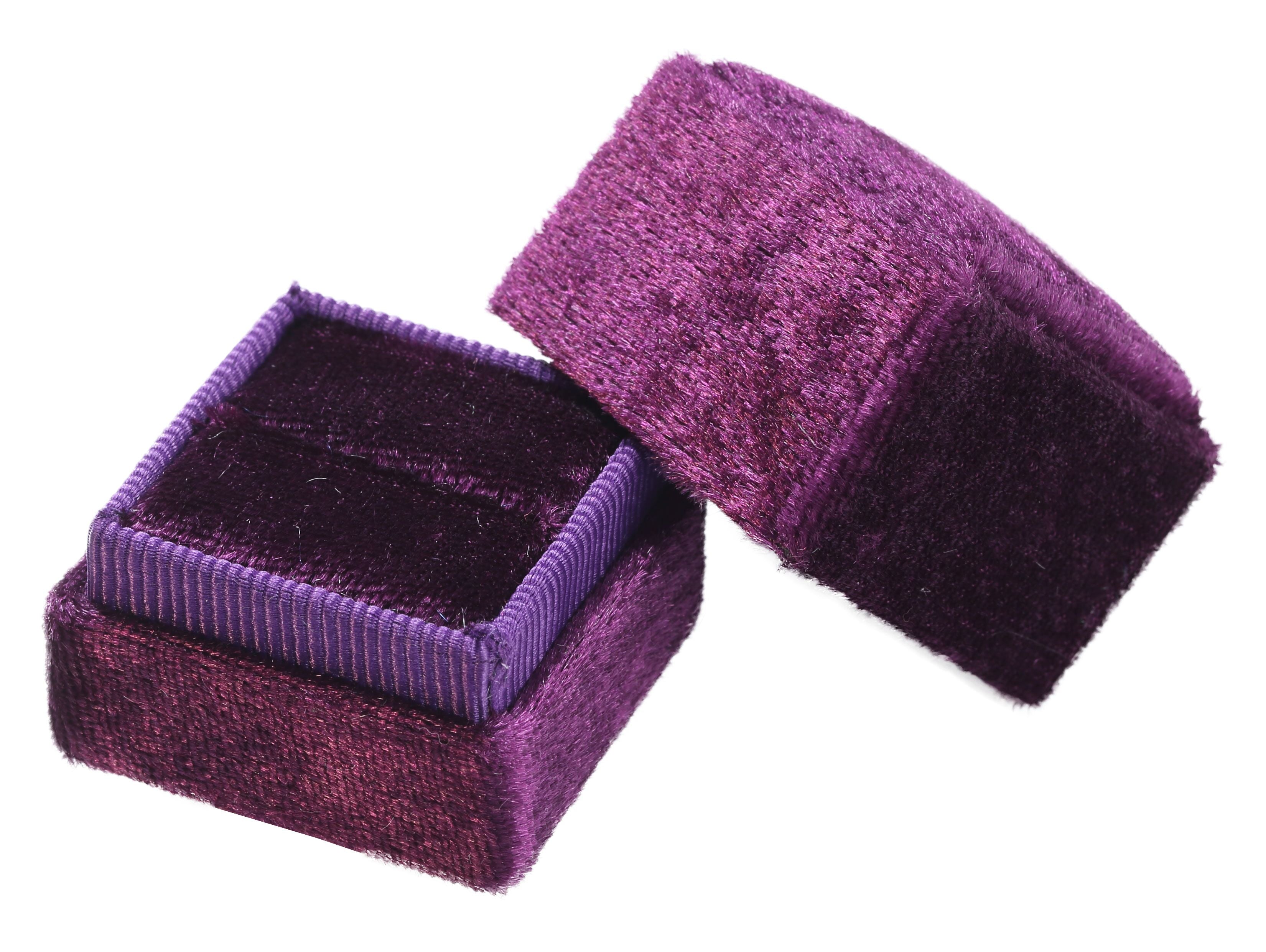 "Heirloom" Velvet Ring Slot Box in Assorted Jewel Tones