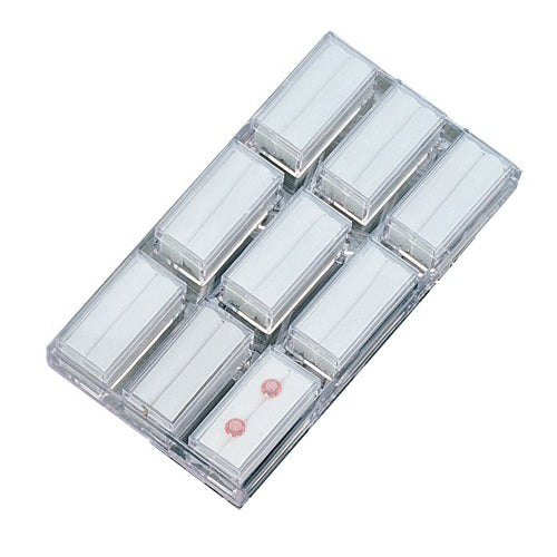 9 Acrylic 2 x 1" Gem Jars Inserts in Acrylic Trays, 7" L x 4" W