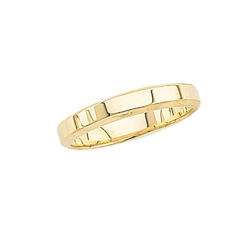 14k Yellow Gold Wedding Band w/ Beveled Edges 4 mm Size 6