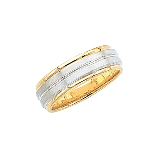 14k 2-Tone Gold Wedding 7 mm Size 10