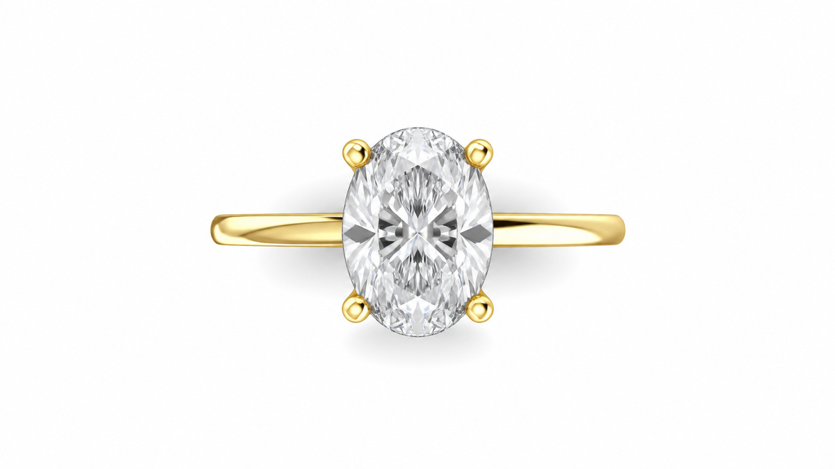 Oval-Cut Lab Diamond Solitaire Ring — IGI Certified